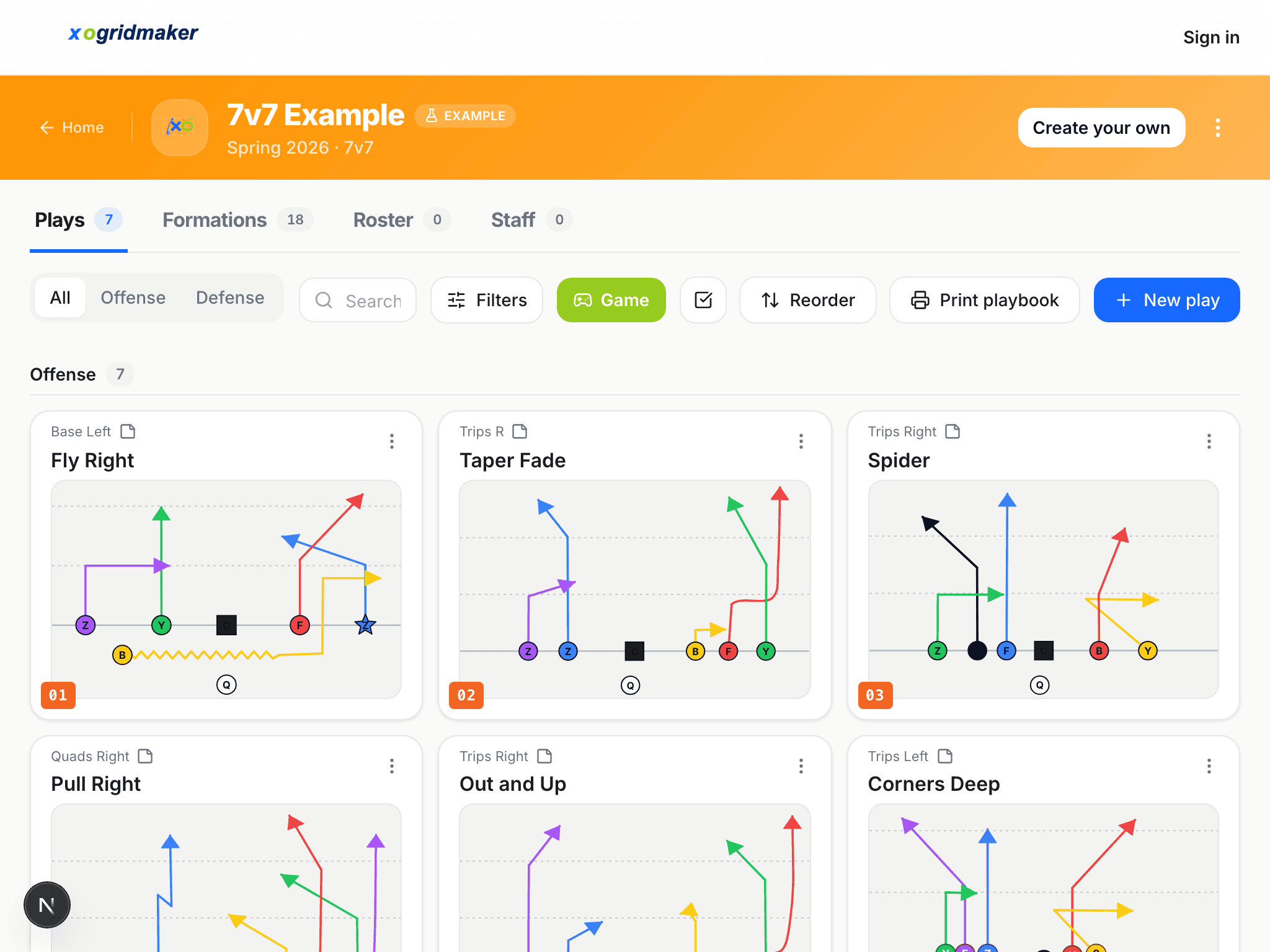Playbook on a tablet